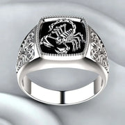 New Men's Engraved Silver Animal Facility Ring