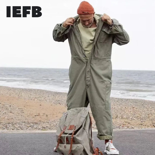 IEFB men's wear multi-pockets workwear jumpsuit