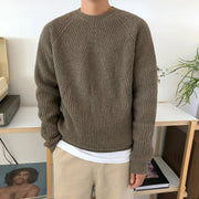 IEFB / men's wear classic round collar Sweater