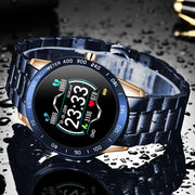 LIGE Steel Band Smart Watch Men Fitness Tracker