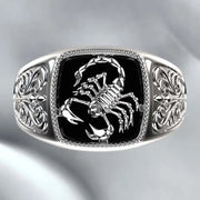 New Men's Engraved Silver Animal Facility Ring