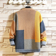 Vintage Cardigan Oversized Sweaters Plaid Knitted Pullover