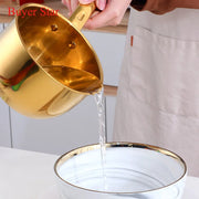 Gold Long Handle Water Scoop Stainless steel