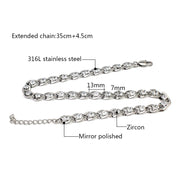 Fashionable Stainless Steel 39.5cm sliver necklace with shiny crystal stone