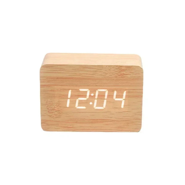 Fashion Alarm Clock LED Wooden Watch