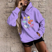 Women's Fashion Hoodie Long-sleeved Cute Bear Print Top