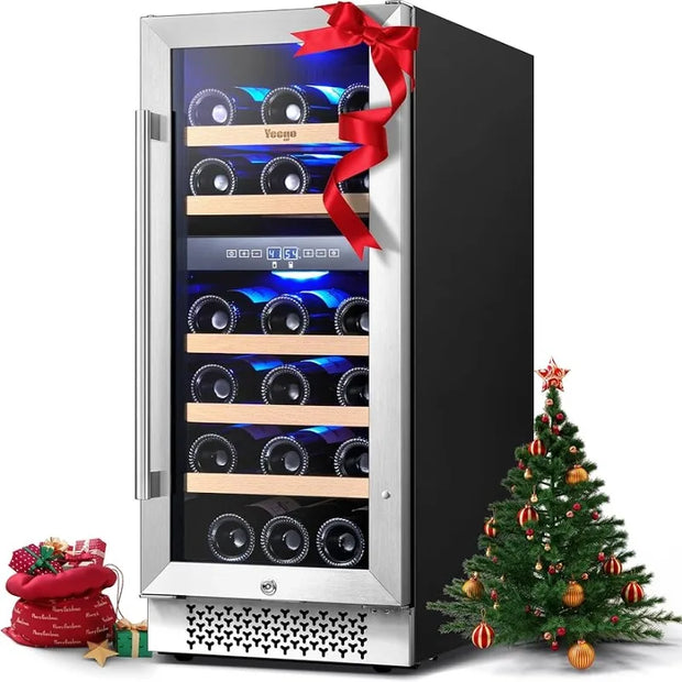 15 Inch Wine Cooler Dual Zone 28 Bottle Wine Cooler Refrigerator