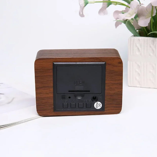 Fashion Alarm Clock LED Wooden Watch